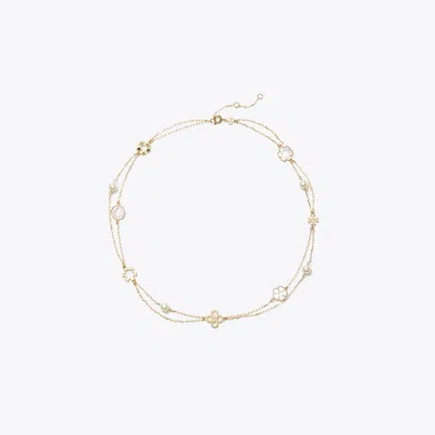 Tory Burch Kira Clover Layered Necklace In Gold