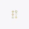 Tory Burch Kira Clover Linear Earring In Tory Gold/mother Of Pearl