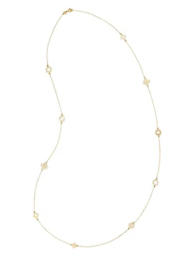 Tory Burch Kira Clover Long Station Necklace In Tory Gold