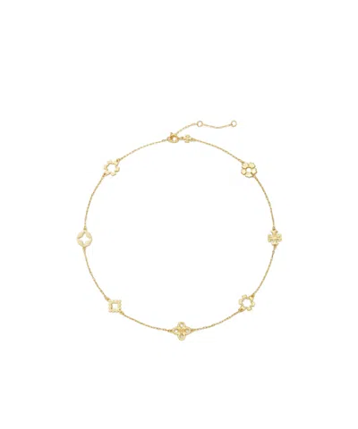 Tory Burch Kira Clover Necklace In Tory Gold