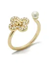 Tory Burch Kira Clover Pavé Ring In Gold