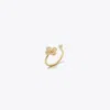Tory Burch Kira Clover Pavé Ring In Tory Gold/pearl/crystal