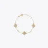 Tory Burch Kira Clover Pearl Bracelet In Gold