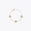 Tory Burch Kira Clover Pearl Bracelet In Tory Gold/pearl/crystal
