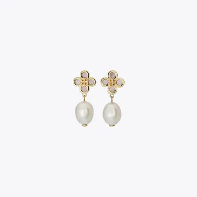 Tory Burch Kira Clover Pearl Drop Earring In Multi