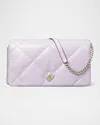 Tory Burch Kira Clover Quilted Leather Chain Wallet In Purple Heather