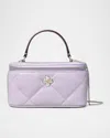Tory Burch Kira Clover Quilted Leather Vanity Top-handle Bag In Purple Heather