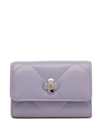 Tory Burch Kira Clover-quilted Wallet In Purple