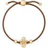 Tory Burch Kira Clover Slider Bracelet In Brown