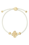 Tory Burch Kira Clover Slider Bracelet In Tory Gold / New Ivory