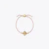 Tory Burch Kira Clover Slider Bracelet In Tory Gold/pink