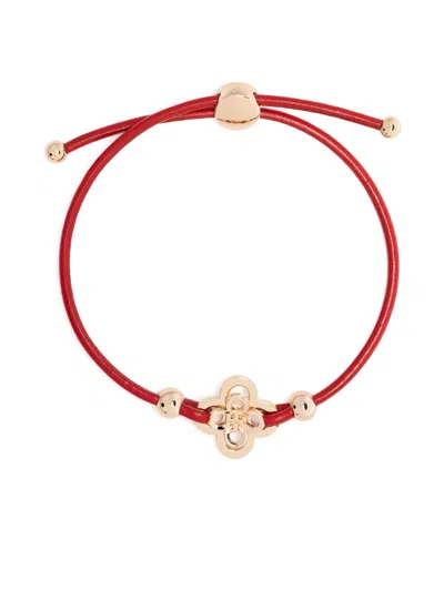 Tory Burch Kira Clover Sliding Bracelet In Gold