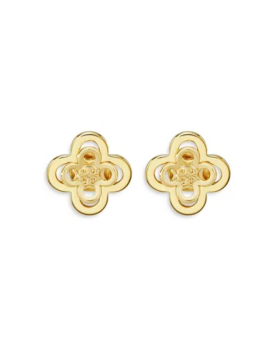 TORY BURCH KIRA CLOVER STACKED STUD EARRINGS IN GOLD TONE