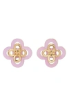 TORY BURCH KIRA CLOVER STACKED STUD EARRINGS