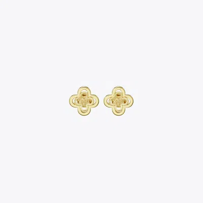 Tory Burch Kira Clover Stud Earrings In Tory Gold