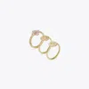 Tory Burch Kira Clover Stacking Ring Set