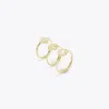 Tory Burch Kira Clover Stacking Ring Set In Gold