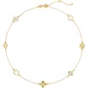 Tory Burch Kira Clover Station Necklace In Gold
