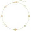 Tory Burch Kira Clover Station Necklace In Tory Gold / Multi
