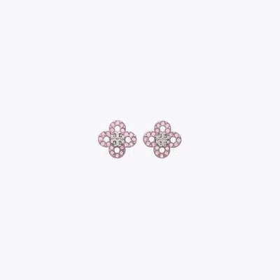 Tory Burch Forget Me Not Stud Crystal Earrings In Purple