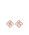 Tory Burch Kira Clover Stacked Stud Earrings In Purple