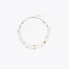 Tory Burch Kira Clover Triple-strand Necklace In Brown