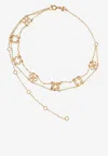 Tory Burch Kira Clover Two-layer Choker In Gold