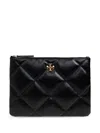 Tory Burch Kira Diamond Quilt Hobo Bag In 黑色