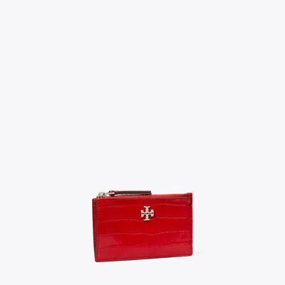 Tory Burch Kira Croc-embossed Zip Card Case