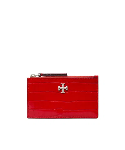 Tory Burch Kira Croc-embossed Zip Card Case
