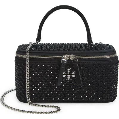 Tory Burch Kira Crystal Embellished Satin Vanity Case