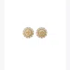 Tory Burch Kira Crystal Stud Earring In Tory Gold / Mop / Crystal