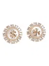 Tory Burch Kira Crystal Stud Earrings In Tory Gold