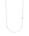Tory Burch Kira Cultured Pearl & T Monogram Strand Necklace, 38 In Gold/pearl
