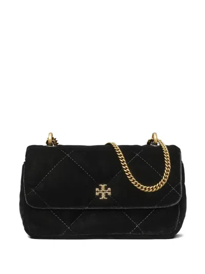 Tory Burch Kira Daimond Quilt Mini Flap In Black