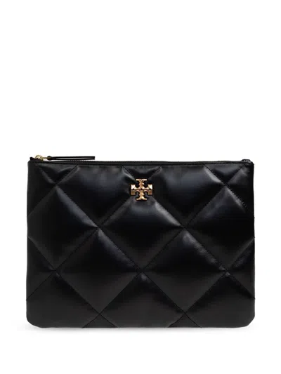 Tory Burch Kira Daimond Quilt Pouch In Black  