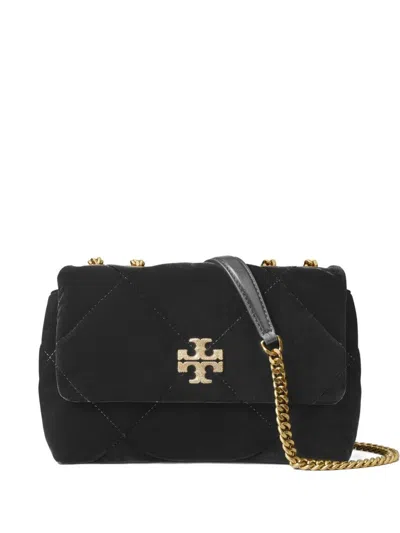 Tory Burch Kira Daimond Quilt Velvet Small In Black