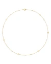 Tory Burch Kira Delicate Cultured Pearl Station Necklace, 16-18 In Gold/white