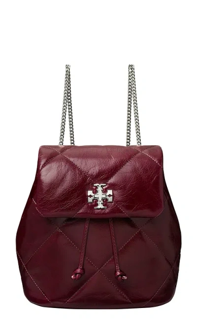 Tory Burch Kira Diamon Quilt Distressed Mini Backpack In Red
