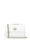 Tory Burch Kira Diamond Quilted Leather Small Convertible Shoulder Bag In White