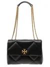Tory Burch 'kira Diamond' Black Crossbody Bag With Double T Logo In Quilted Leather Woman