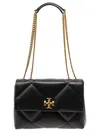 TORY BURCH 'KIRA DIAMOND' BLACK CROSSBODY BAG WITH DOUBLE T LOGO IN QUILTED LEATHER WOMAN