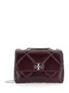 Tory Burch Kira Diamond Quilt Distressed Small Convertible Shoulder Bag Crossbody Bags Bordeaux In Burgundy
