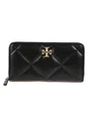 Tory Burch Kira Diamond Continental Wallet In Black
