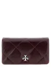 Tory Burch Dark Carmine Kira Diamond Crossbody Bag In Black