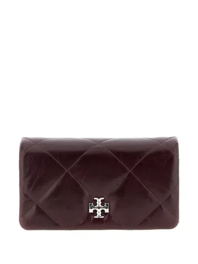 Tory Burch Kira Diamond Leather Cross Body Bag In Red