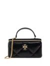 Tory Burch Kira Diamond Leather Vanity Case In Black