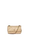Tory Burch Mini Kira Quilted Leather Crossbody Bag In White