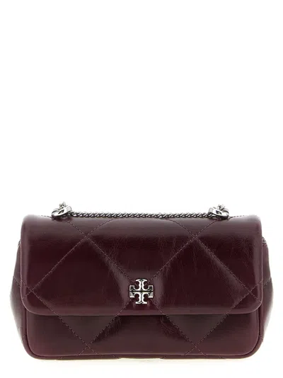 Tory Burch Kira Diamond Mini Crossbody Bag In Burgundy