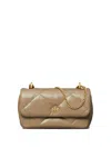 Tory Burch Cappuccino Leather Mini Kira Shoulder Bag In Gray